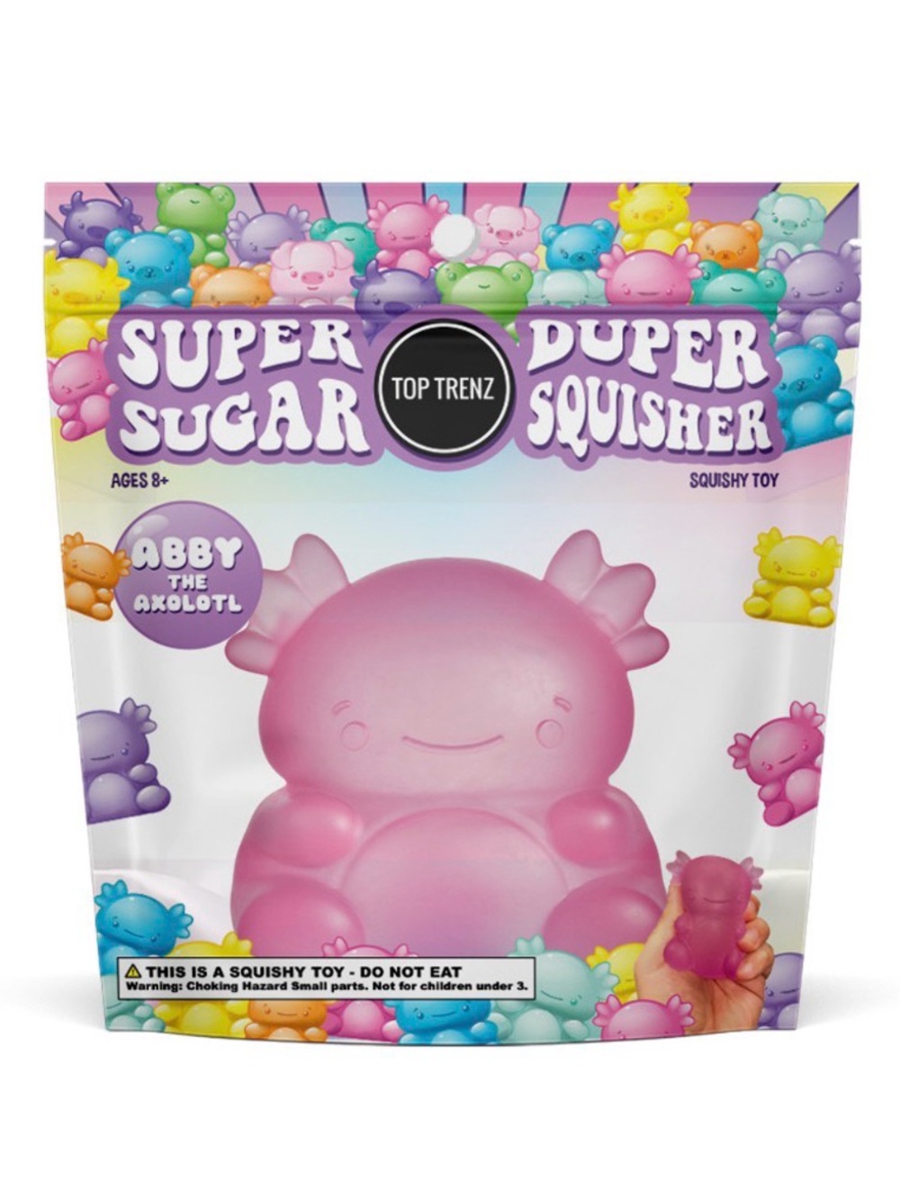 Top Trenz Super Sugar Duper Squisher Abby the Axolotl - Pink
